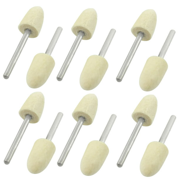 uxcell 12 Pcs Polishing Buffing Tool Conical Mounted Felt Bobs 3mm Shank 